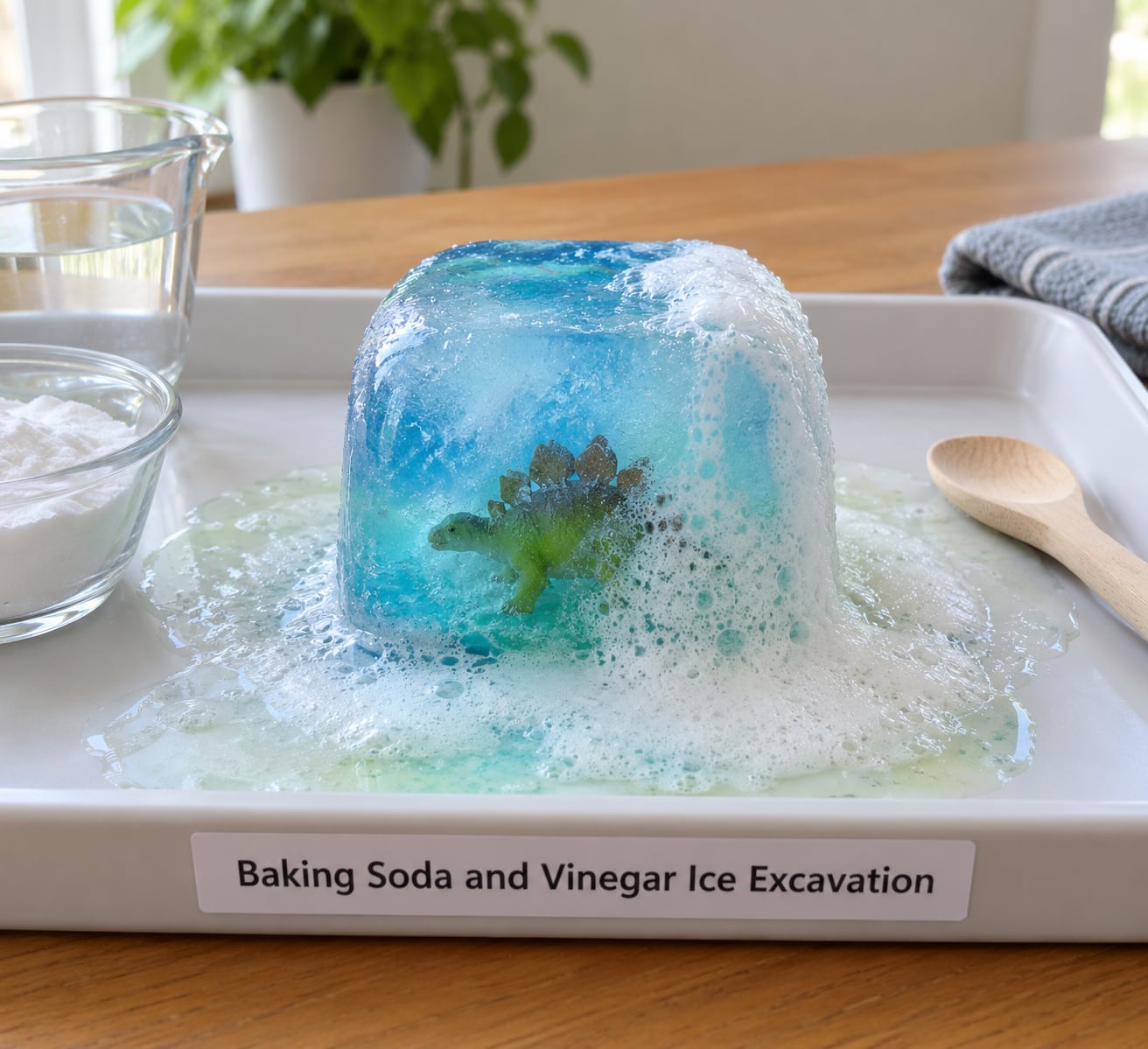 Baking Soda and Vinegar Ice Excavation