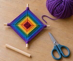 how to make a god's eye yarn craft