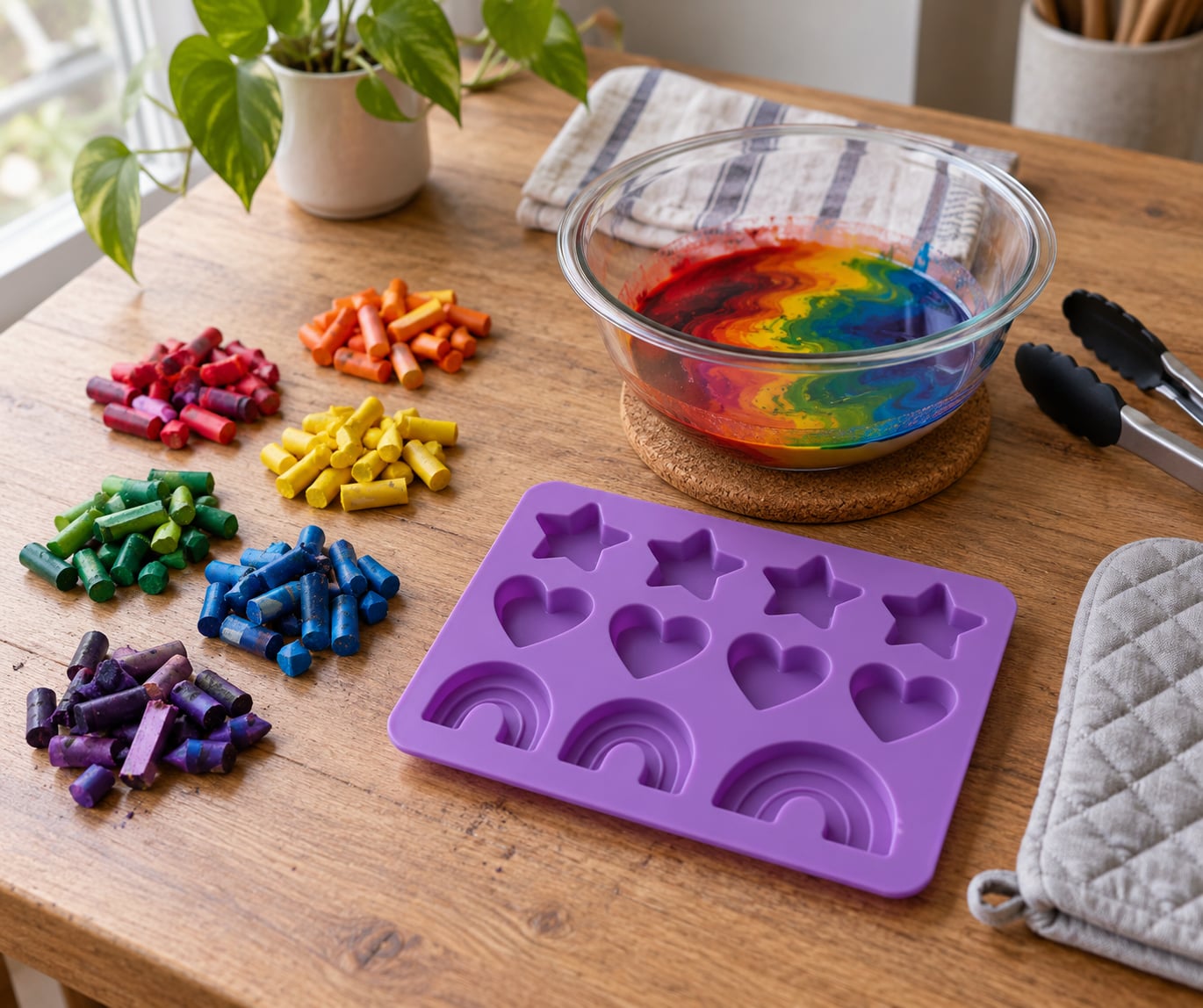 how to make crayons from broken crayon pieces
