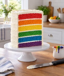 how to make a six layer rainbow cake