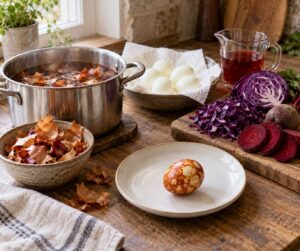 how to dye easter eggs with onion skins and vegetables