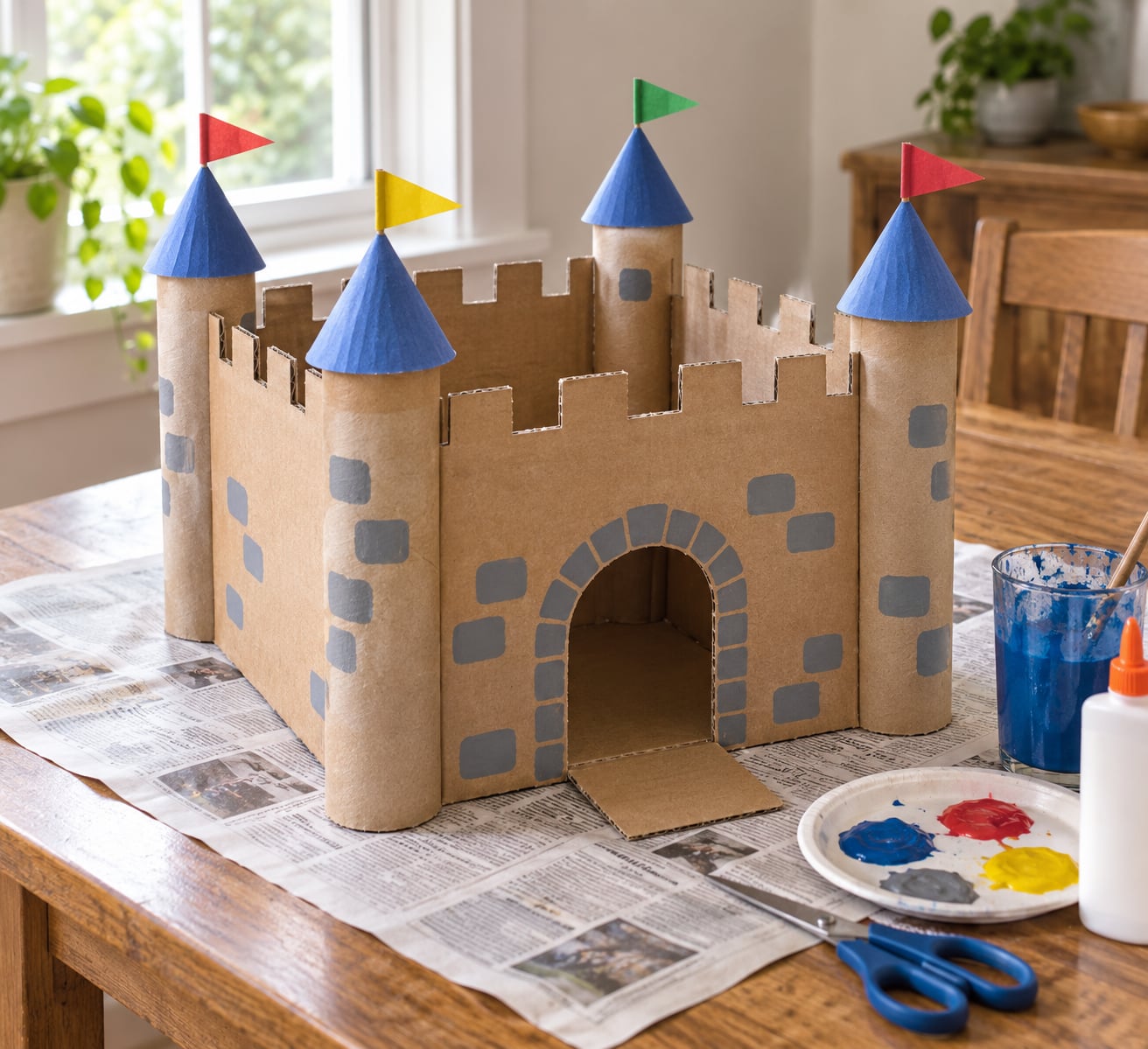 how to make a cardboard castle for kids