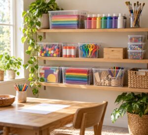 how to organize kids art supplies