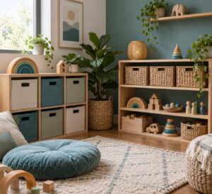 how to organize a playroom on a budget