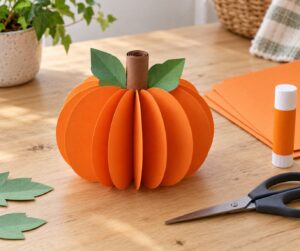 how to make a paper pumpkin craft