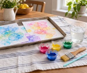 how to make bubble print art with kids