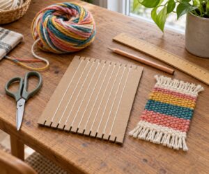 how to make a cardboard loom for weaving