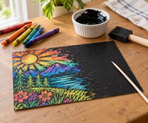 how to make scratch art paper at home