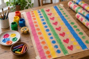 how to make homemade wrapping paper with kids