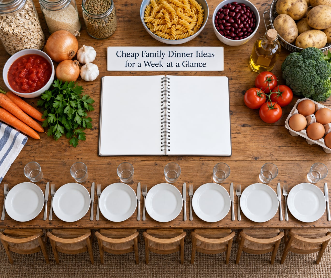 Cheap Family Dinner Ideas for a Week at a Glance