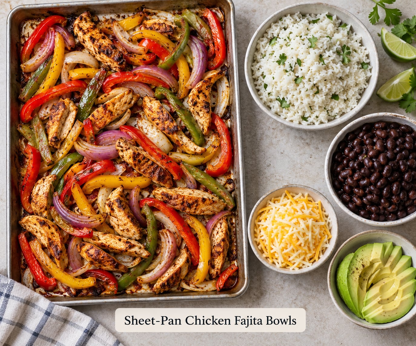 Sheet-Pan Chicken Fajita Bowls