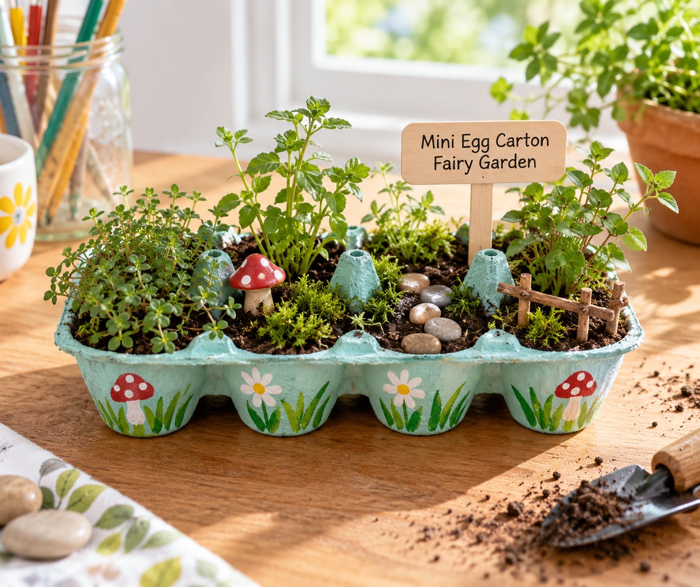 Mini Egg Carton Fairy Garden
