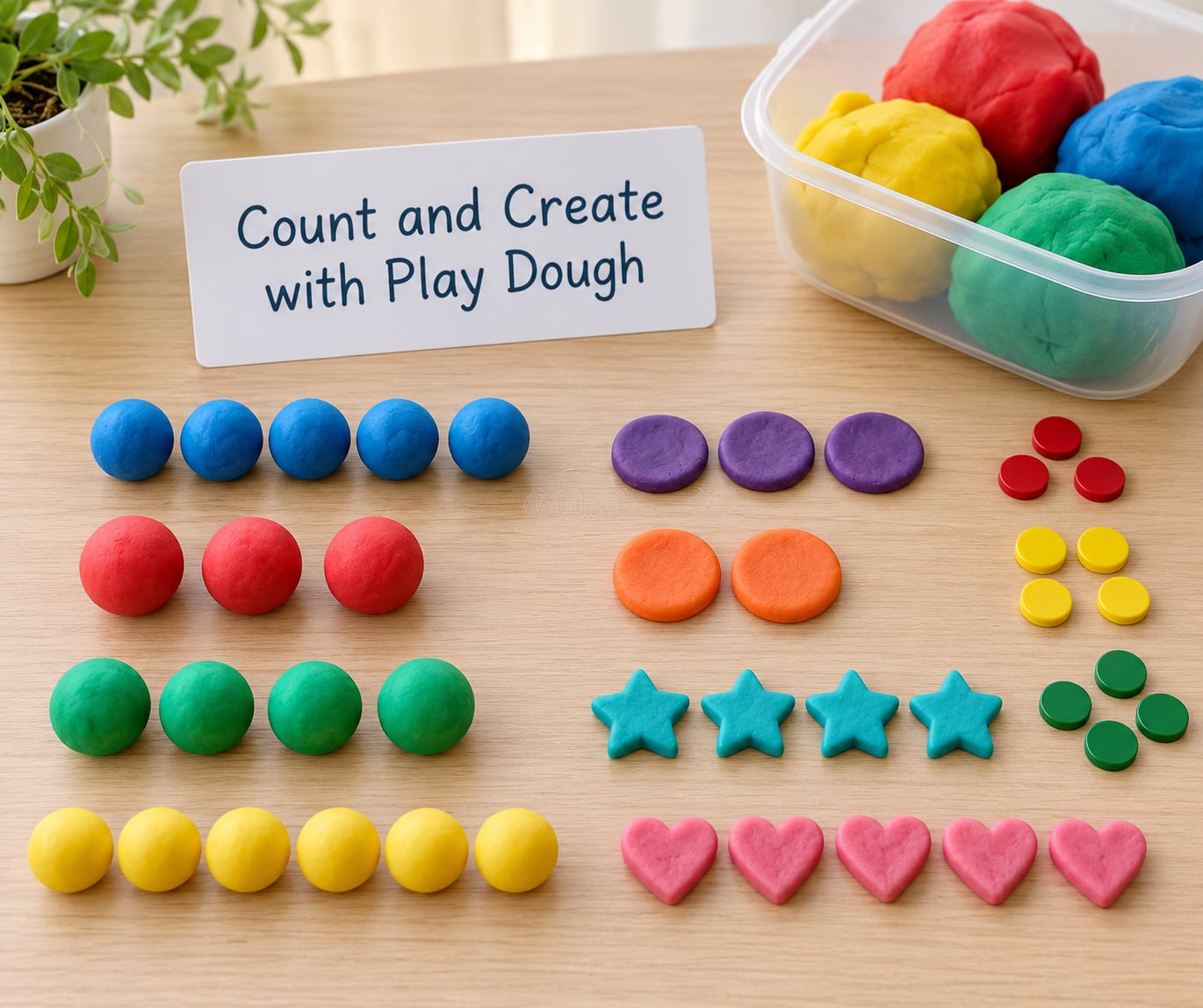 Count and Create with Play Dough