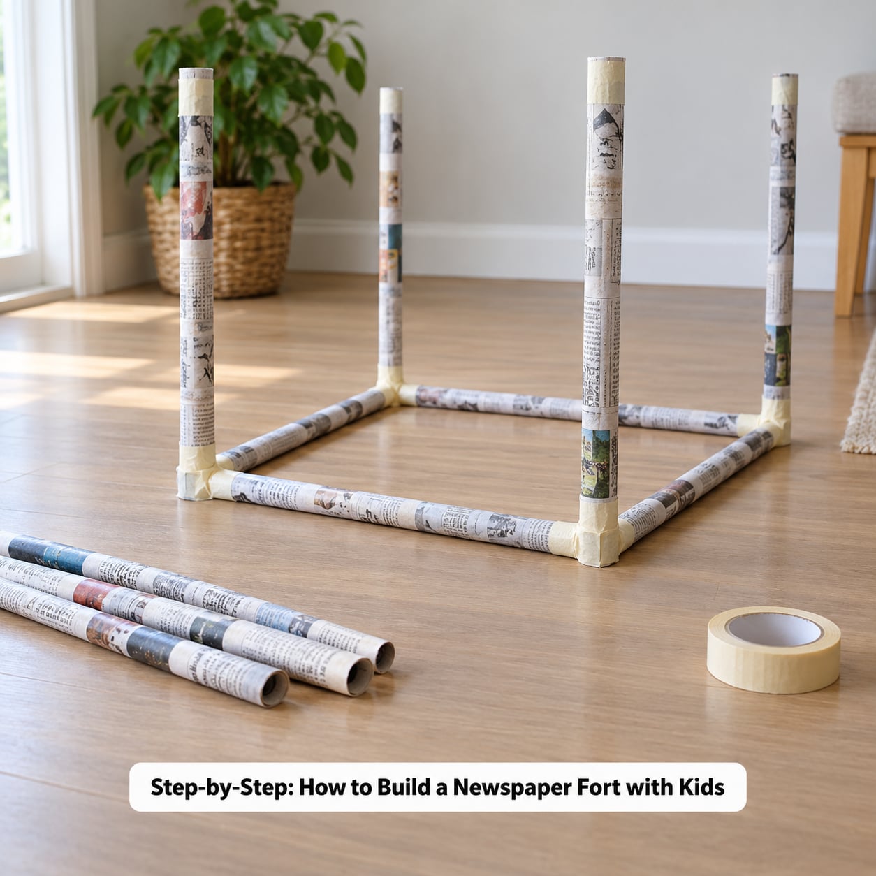 Step-by-Step: How to Build a Newspaper Fort with Kids
