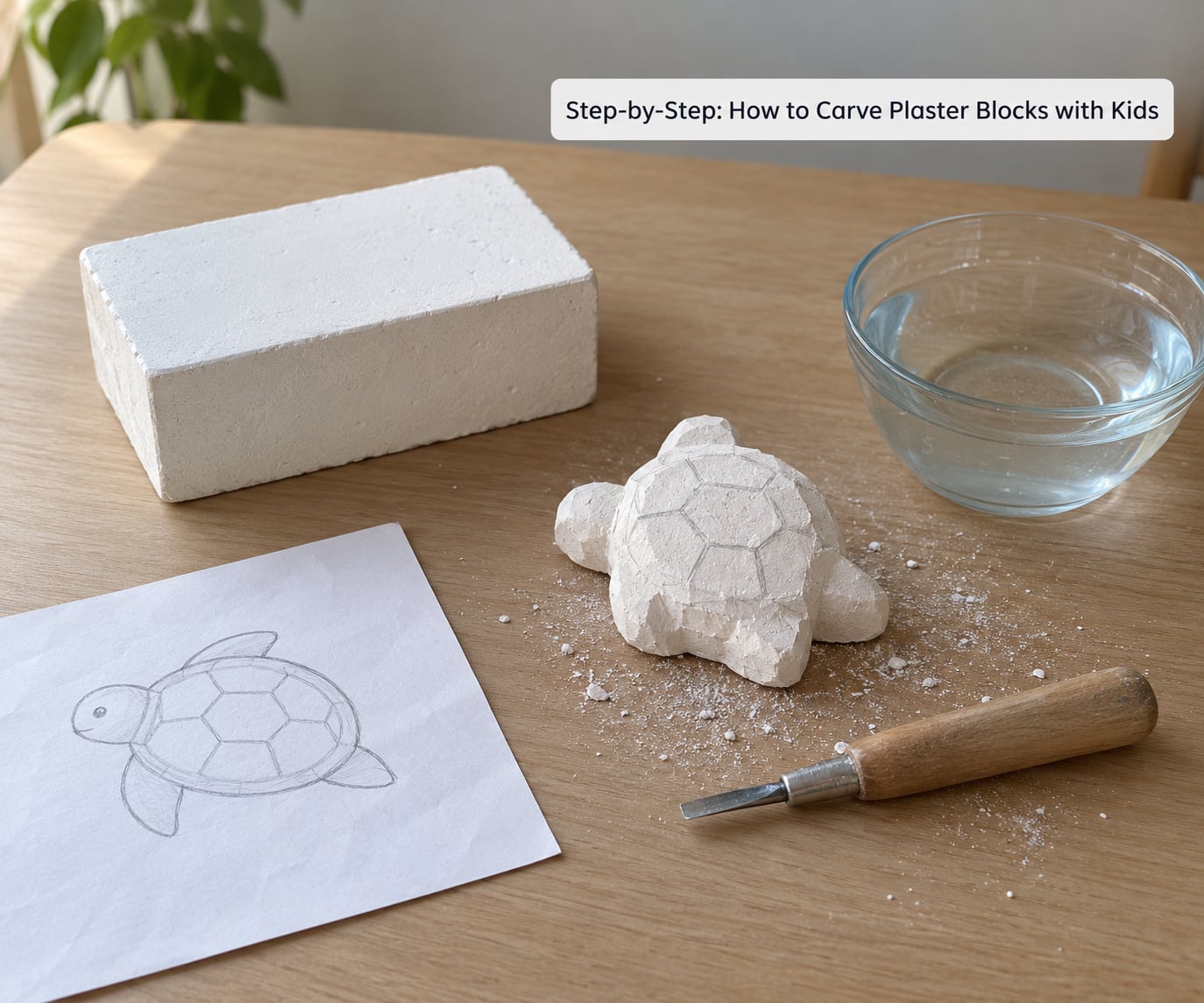 Step-by-Step: How to Carve Plaster Blocks with Kids