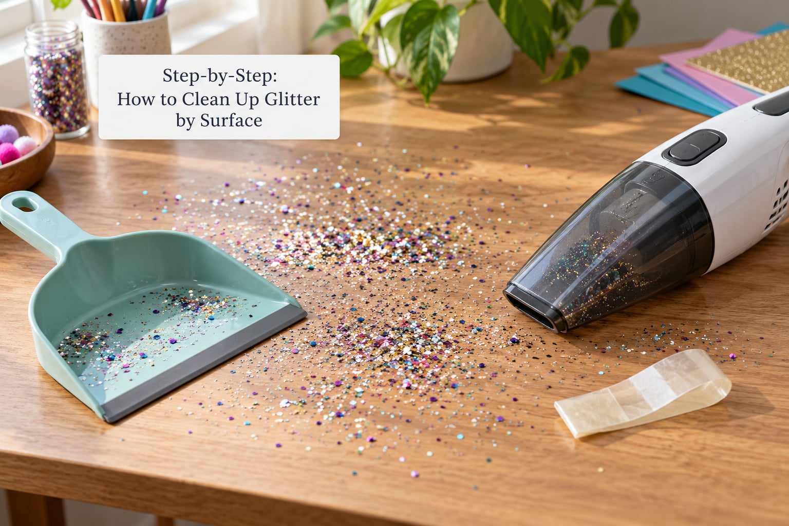 Step-by-Step: How to Clean Up Glitter by Surface