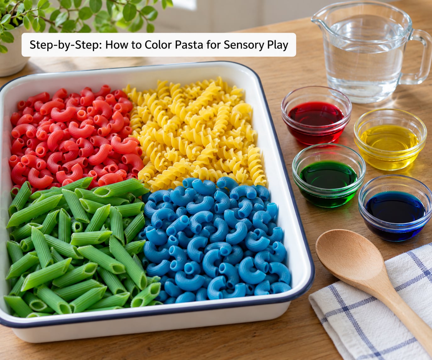 Step-by-Step: How to Color Pasta for Sensory Play