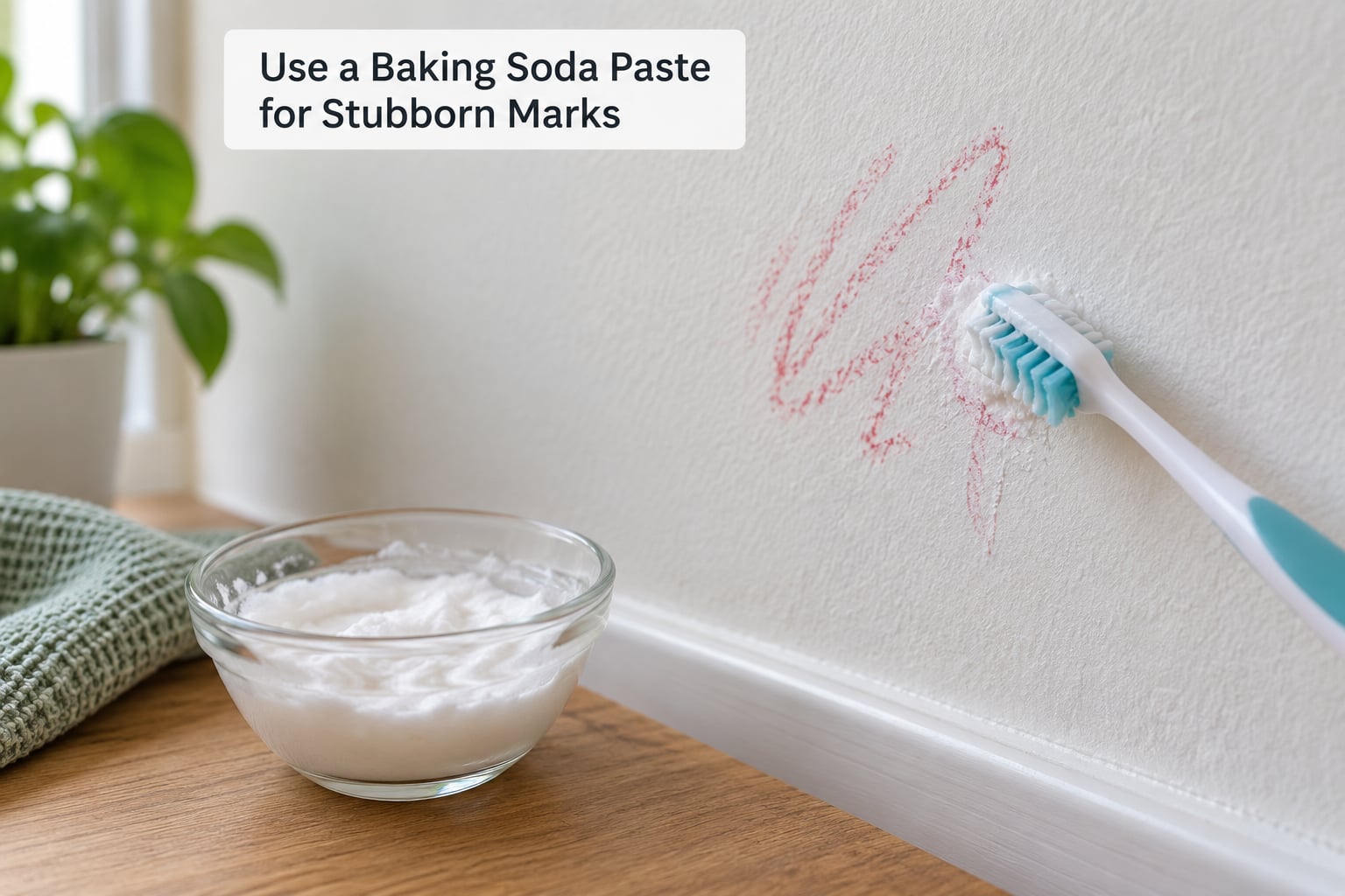 Use a Baking Soda Paste for Stubborn Marks