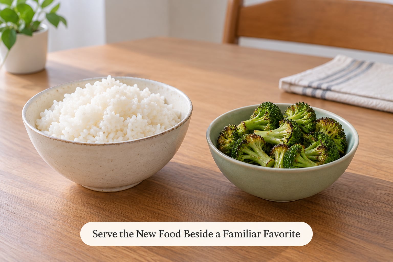 Serve the New Food Beside a Familiar Favorite