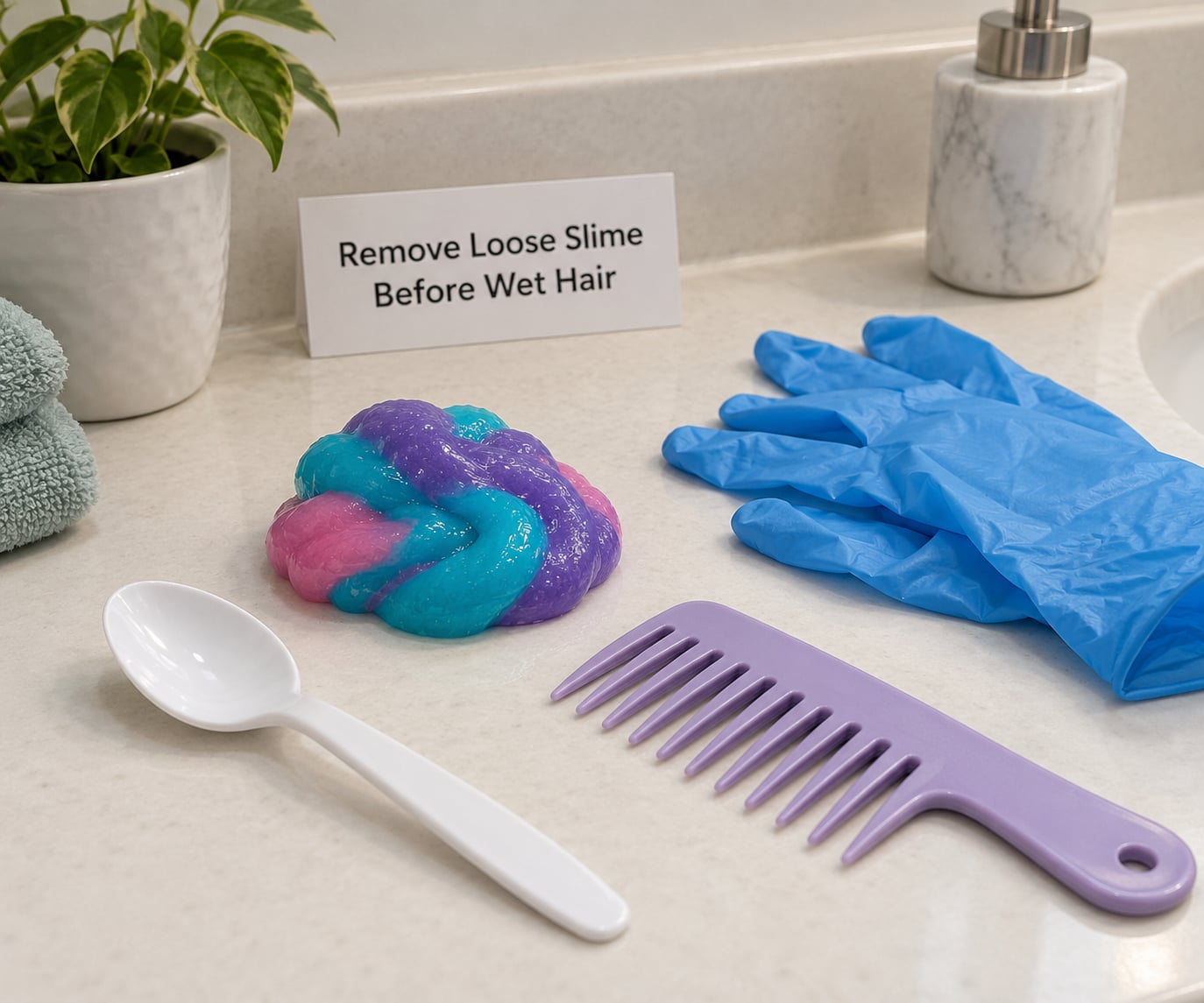 Remove Loose Slime Before Wet Hair