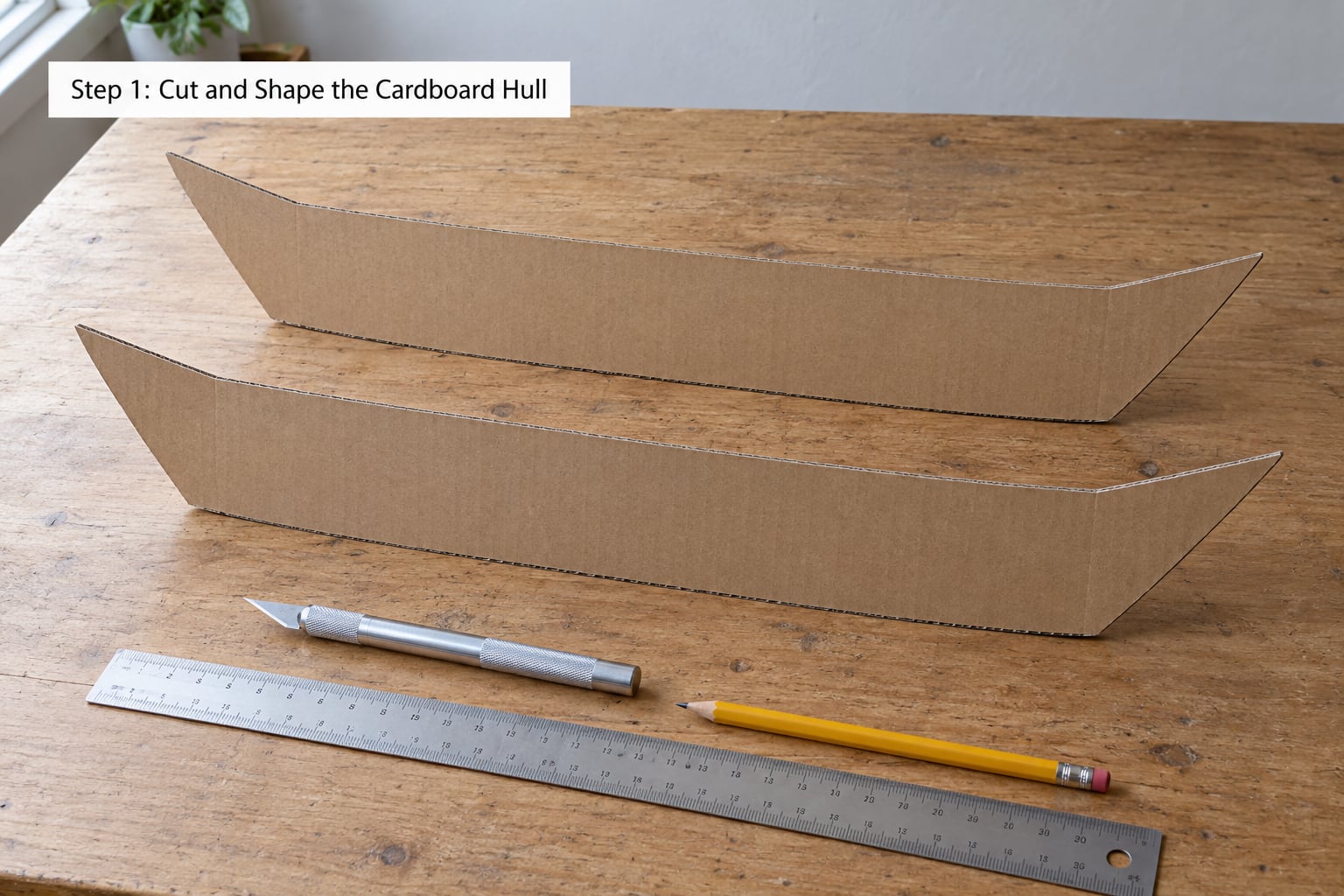 Step 1: Cut and Shape the Cardboard Hull