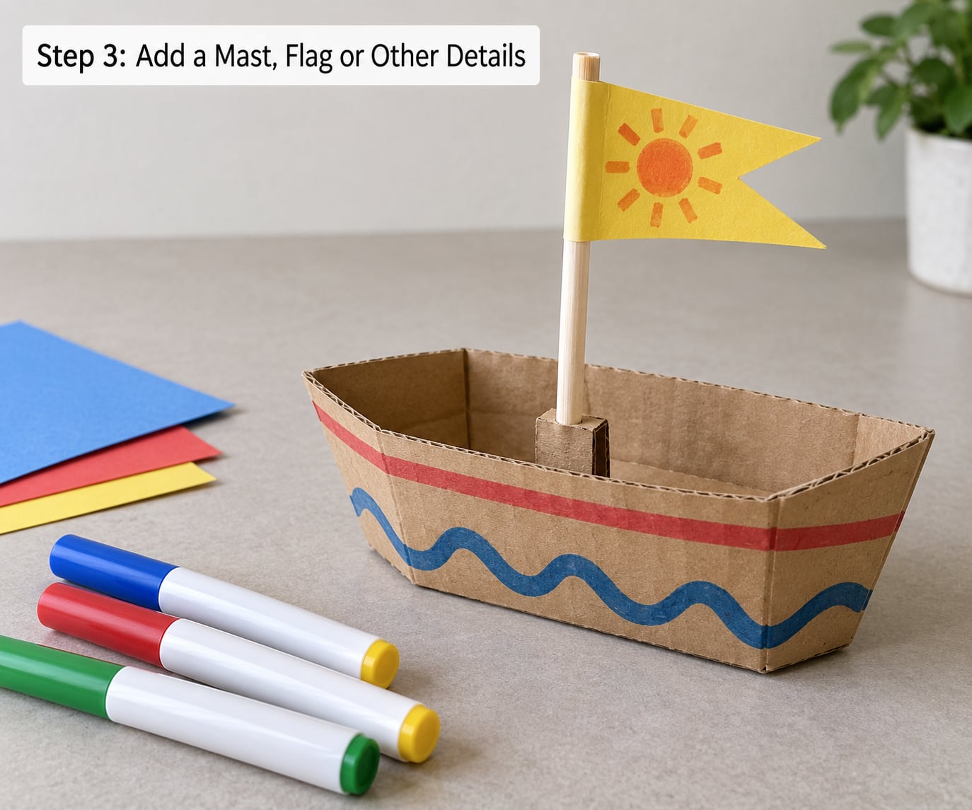Step 3: Add a Mast, Flag or Other Details