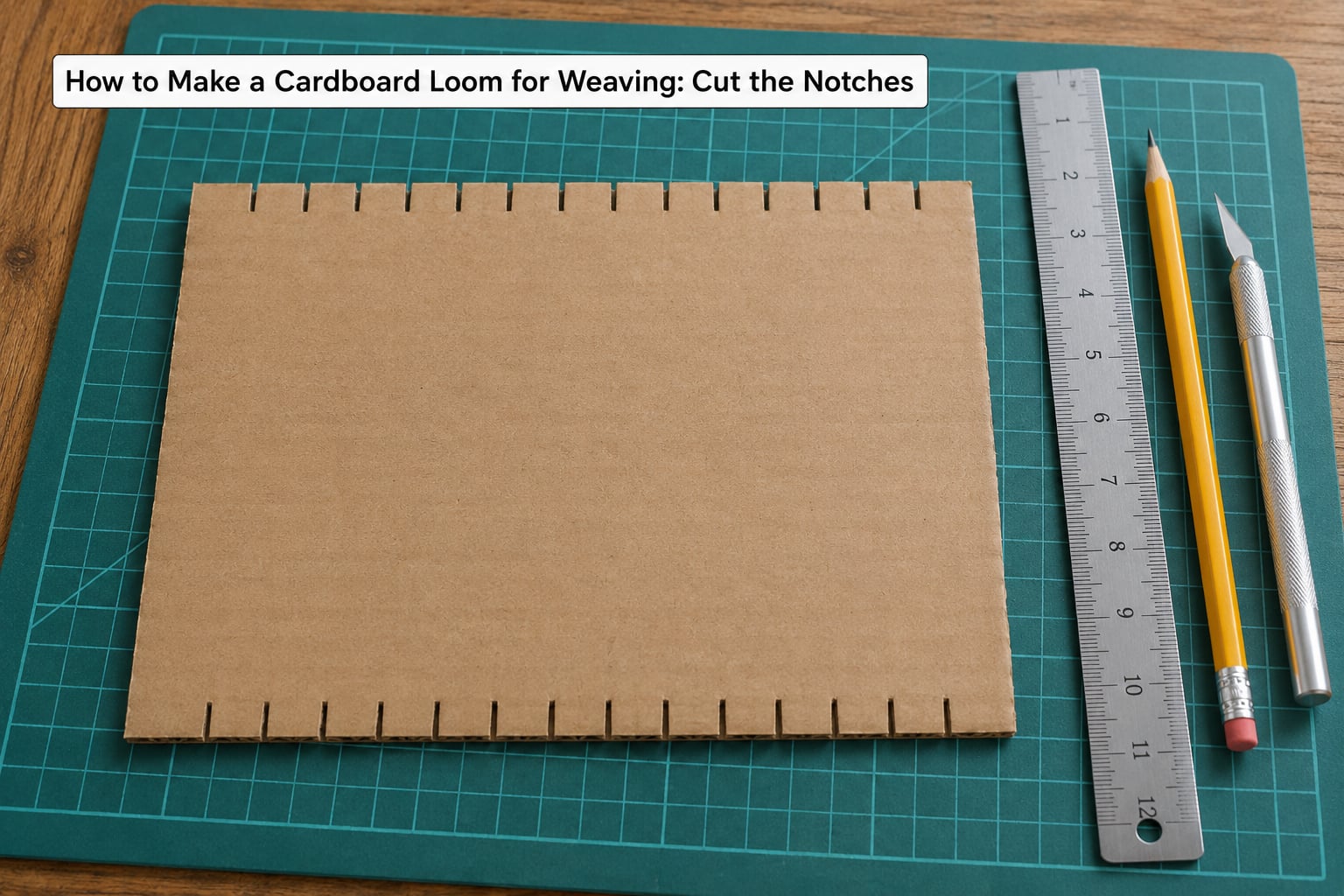 How to Make a Cardboard Loom for Weaving: Cut the Notches
