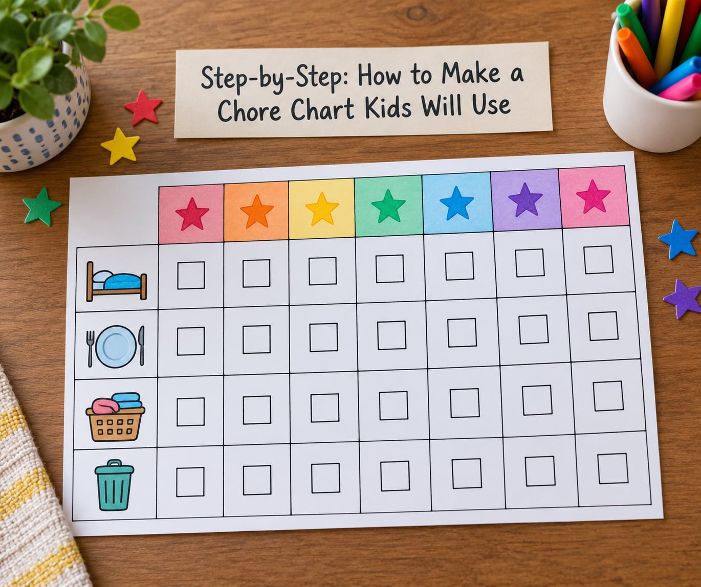 Step-by-Step: How to Make a Chore Chart Kids Will Use