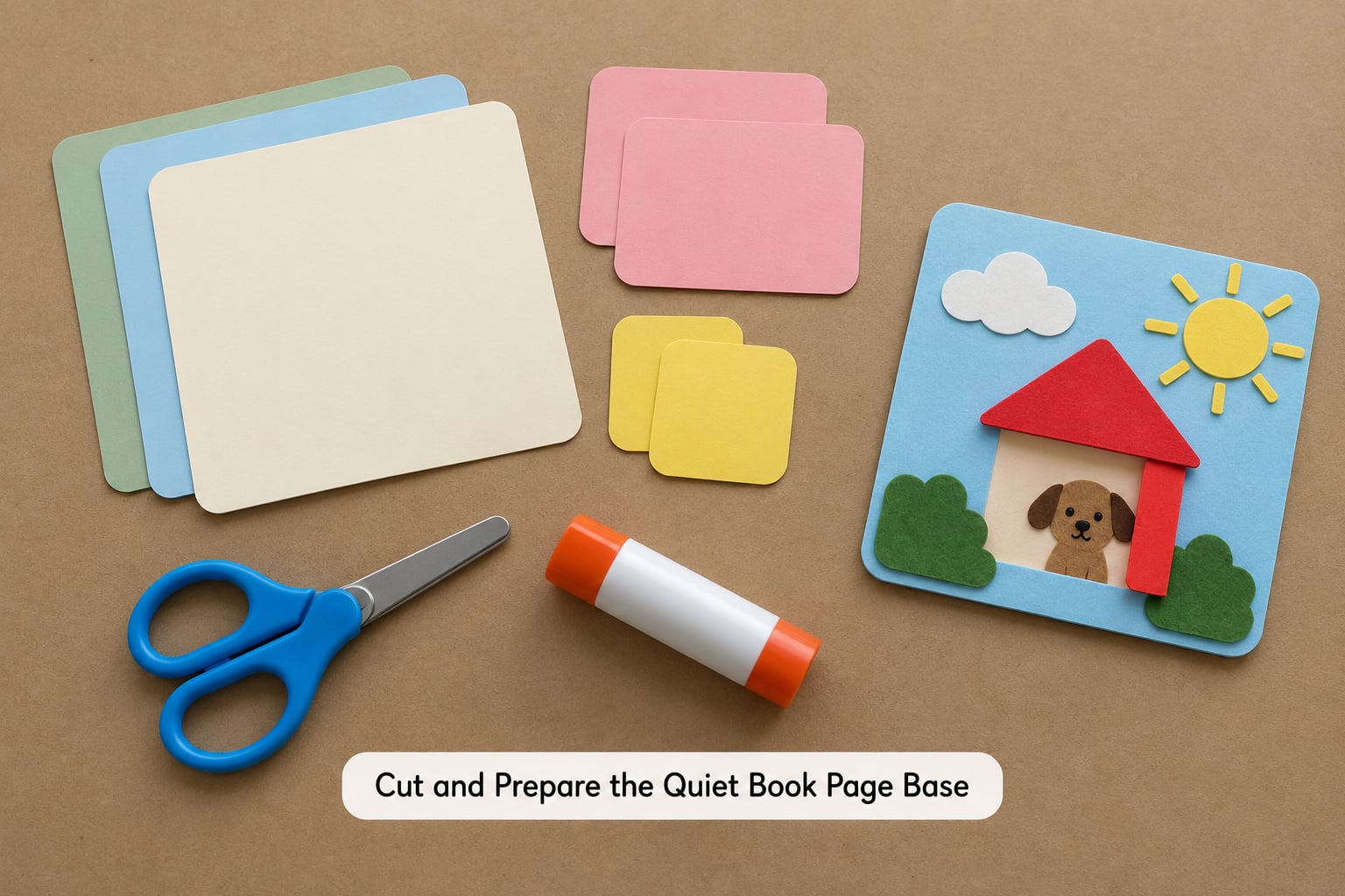 Cut and Prepare the Quiet Book Page Base
