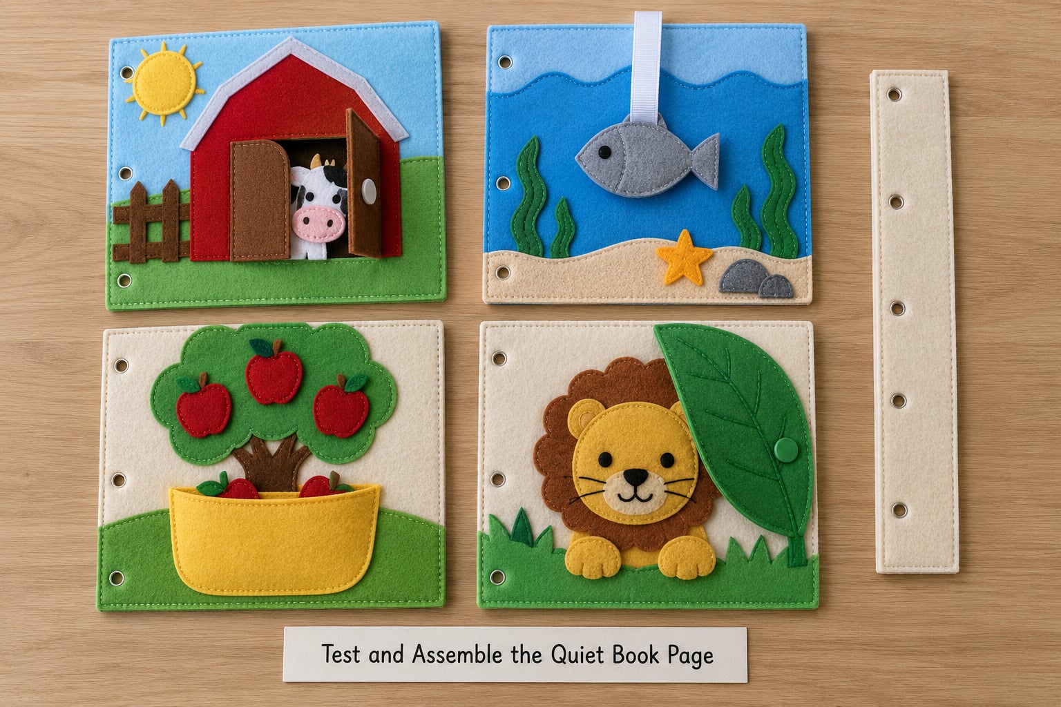 Test and Assemble the Quiet Book Page