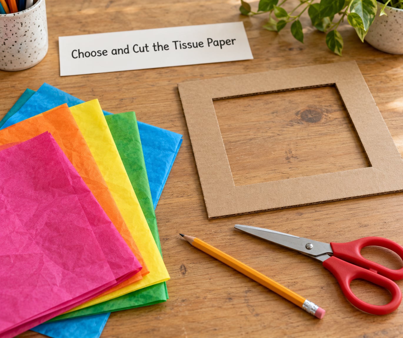 Choose and Cut the Tissue Paper
