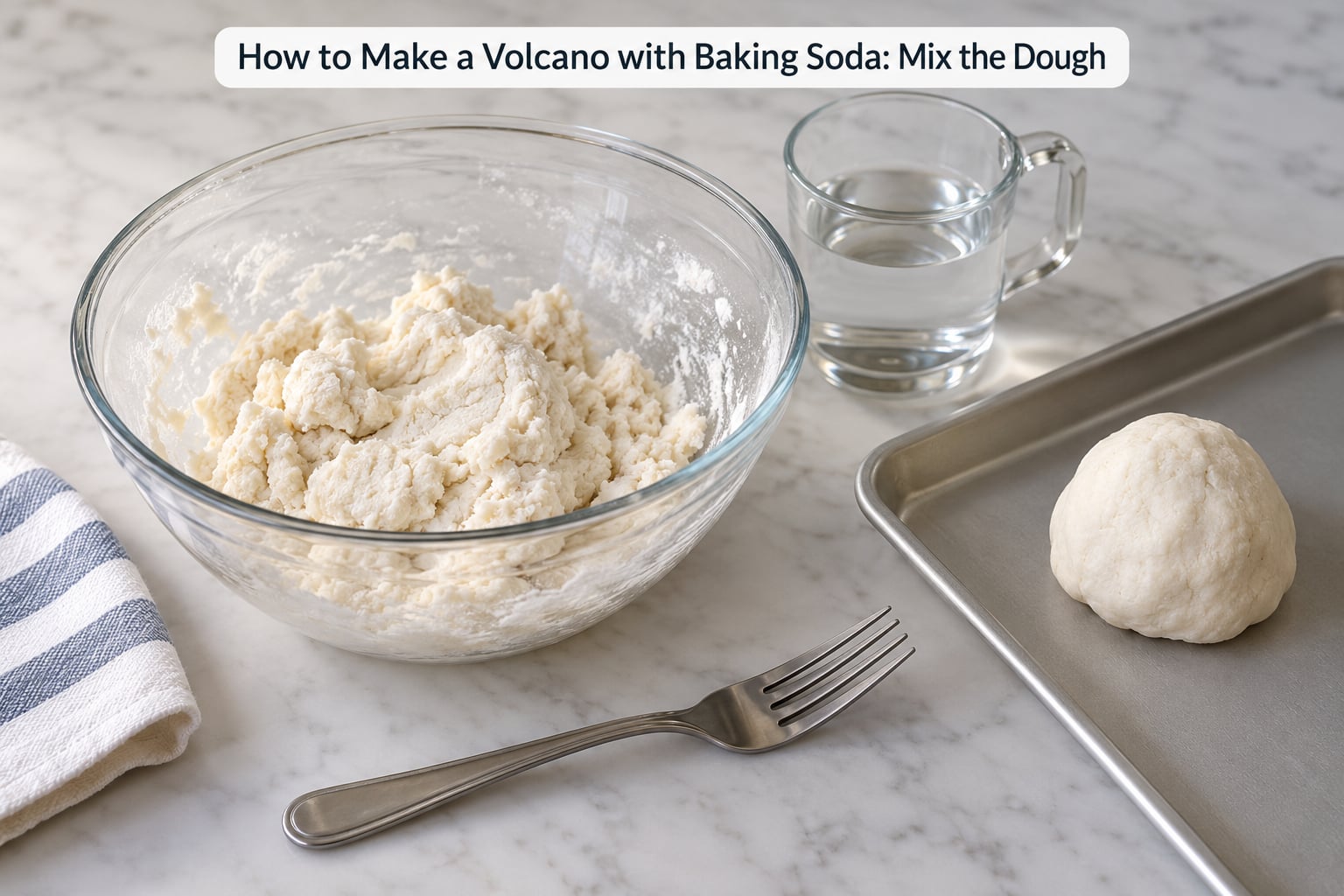 How to Make a Volcano with Baking Soda: Mix the Dough