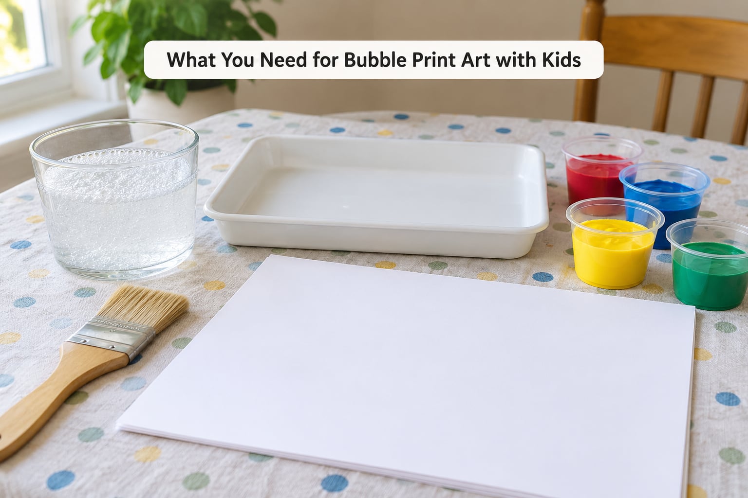 What You Need for Bubble Print Art with Kids