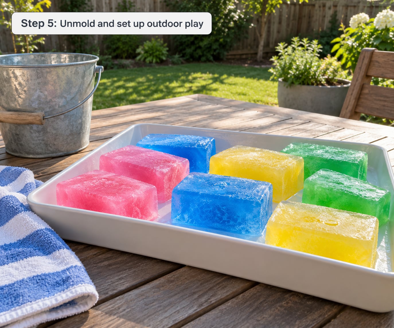 Step 5: Unmold and set up outdoor play