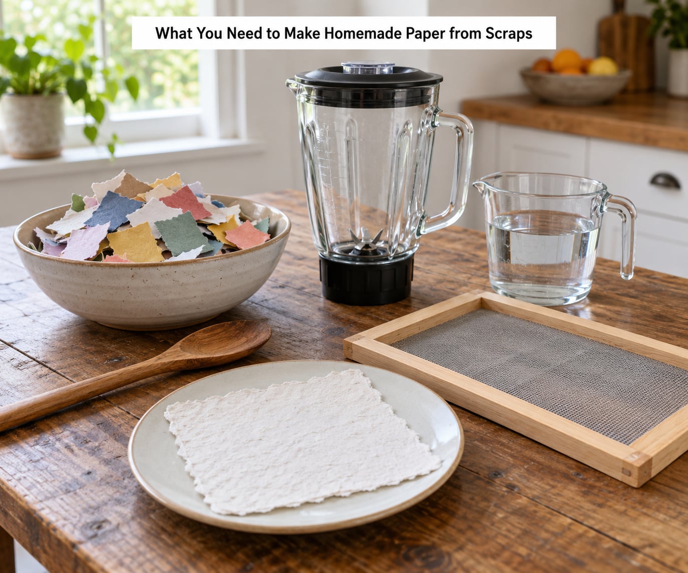 What You Need to Make Homemade Paper from Scraps