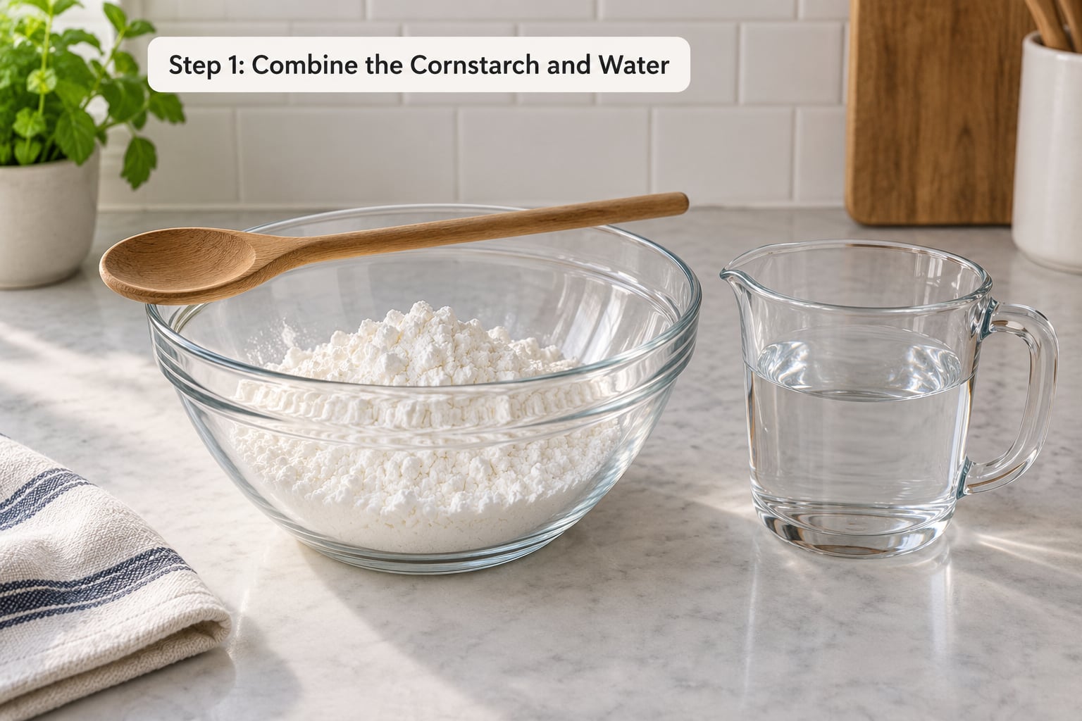 Step 1: Combine the Cornstarch and Water
