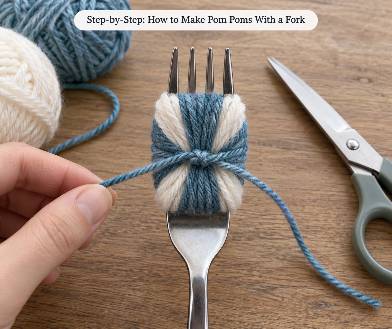 Step-by-Step: How to Make Pom Poms With a Fork