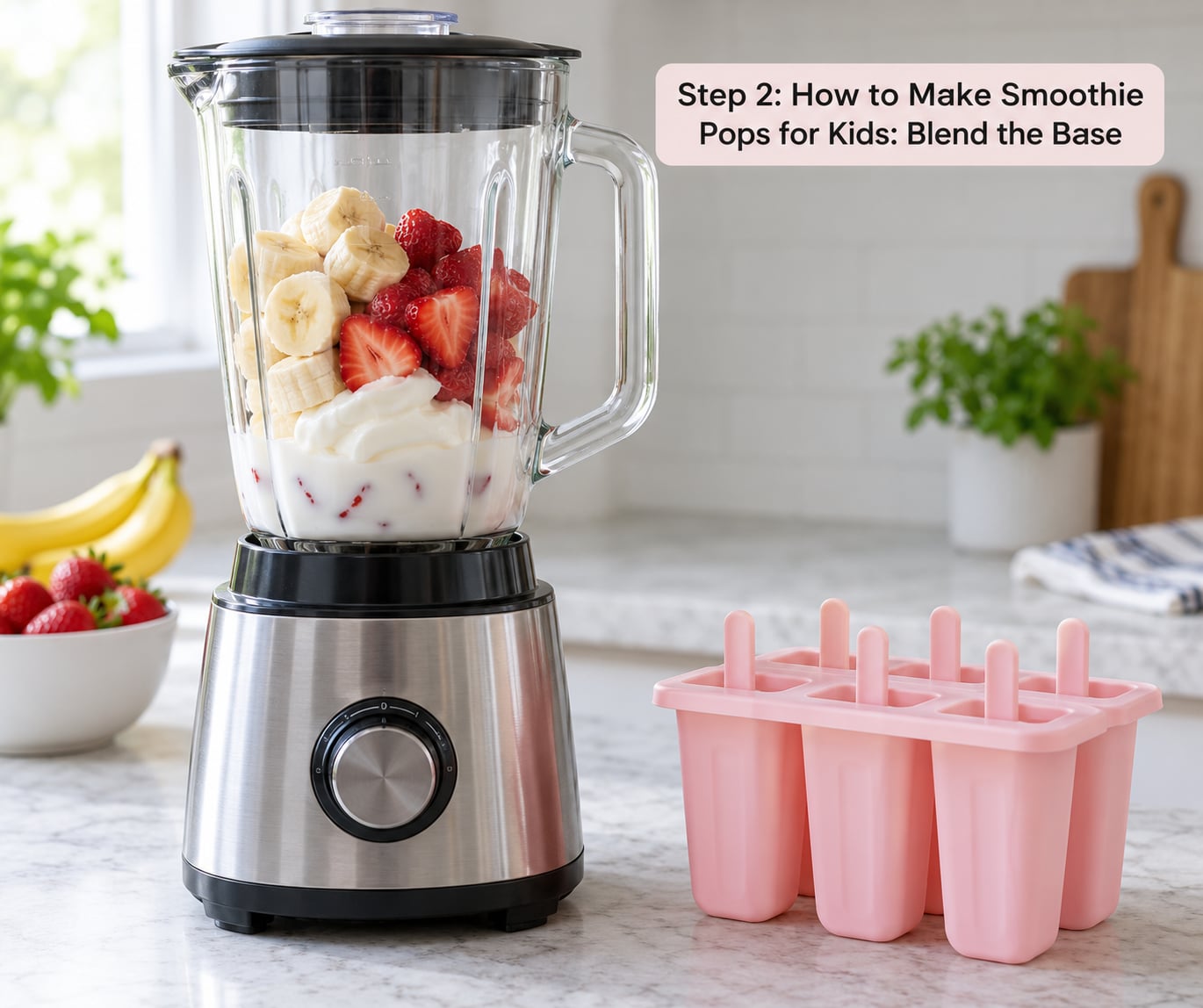 Step 2: How to Make Smoothie Pops for Kids: Blend the Base