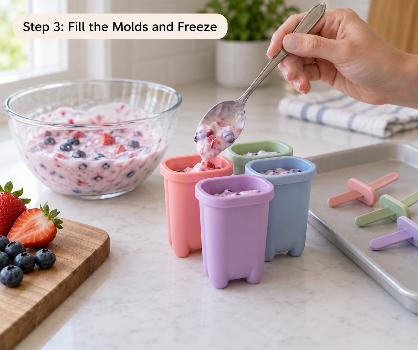 Step 3: Fill the Molds and Freeze