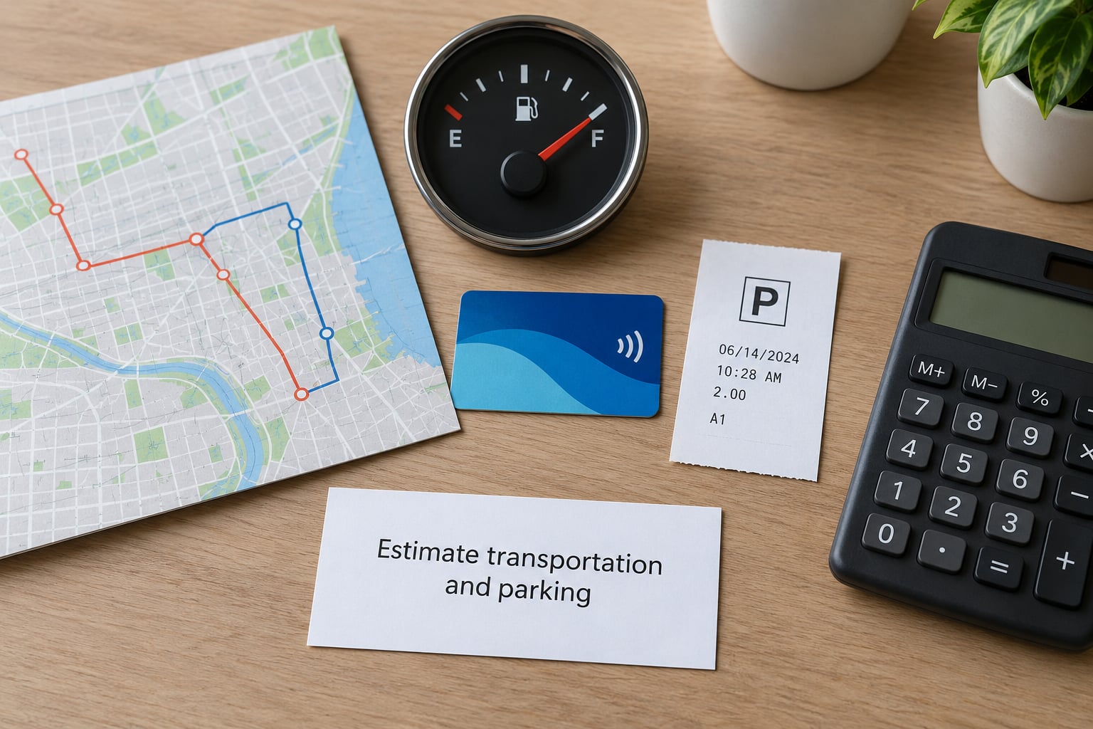 Estimate transportation and parking