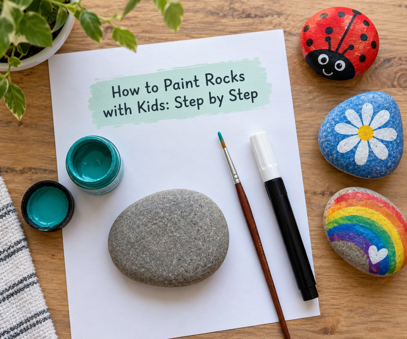 How to Paint Rocks with Kids: Step by Step