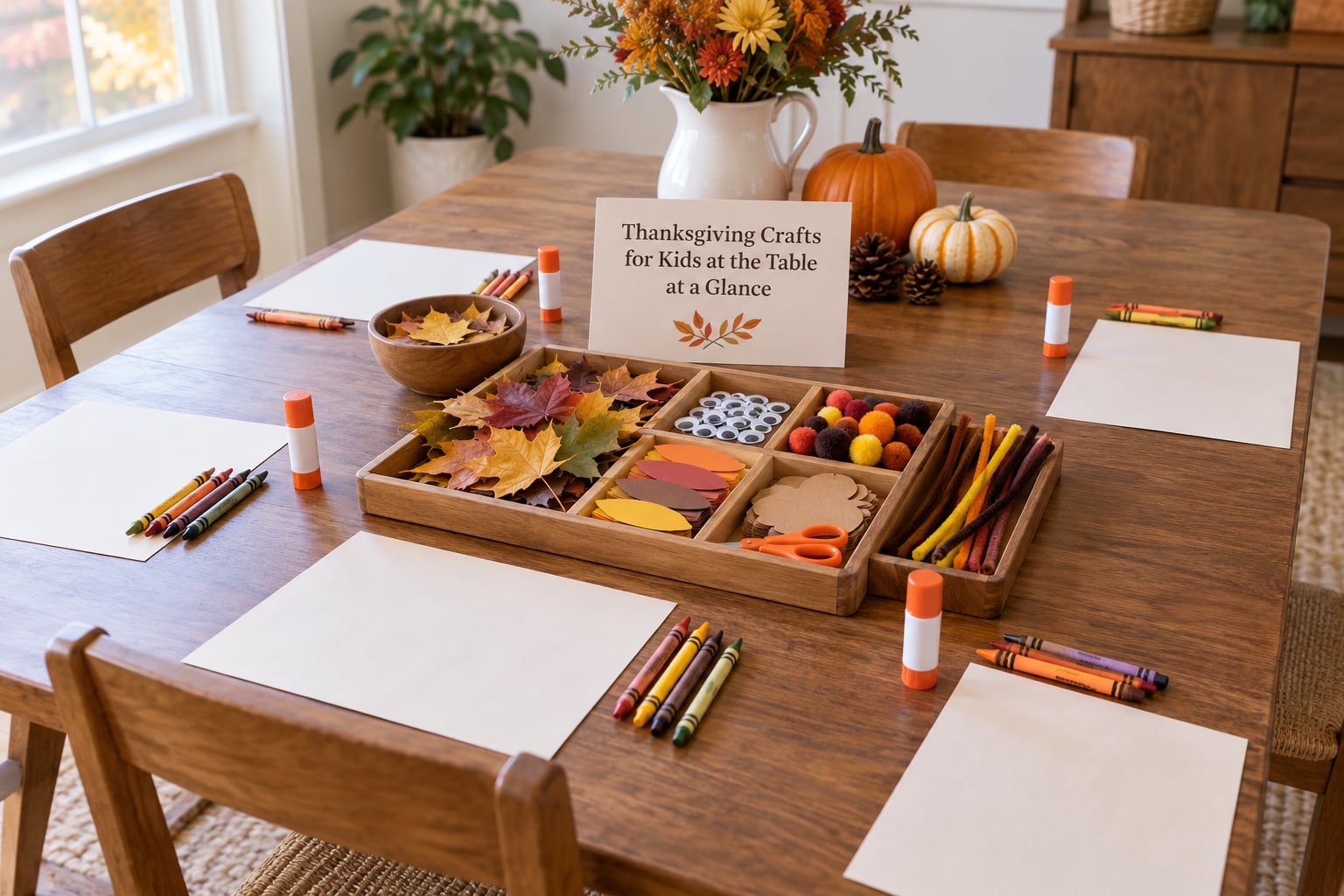 Thanksgiving Crafts for Kids at the Table at a Glance